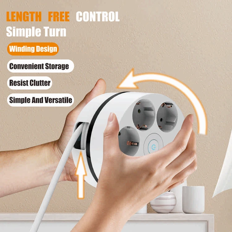 2023 5 Power Socket 2 Usb Ports 1 Type C Desktop Power Strip Electric Extension Socket Europe Plug Socket