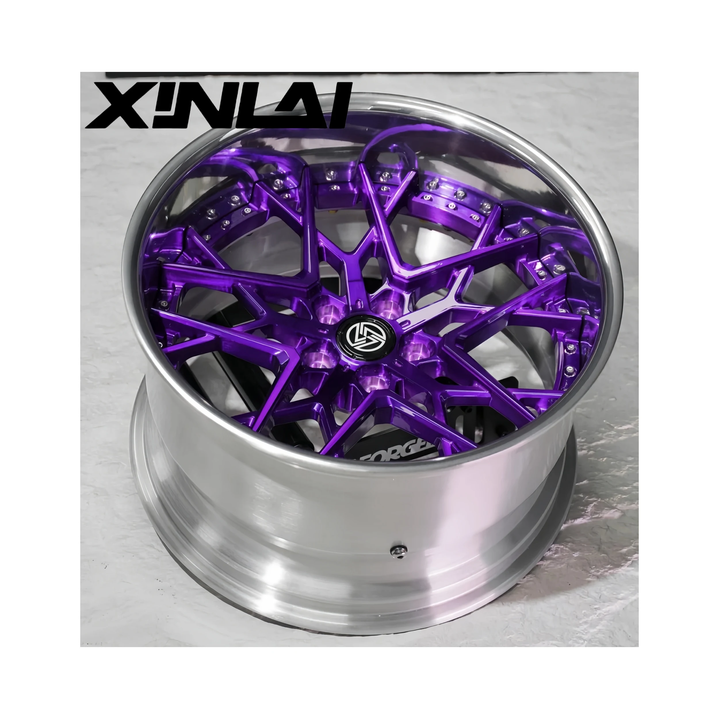 XINL Brushed Deep Concave Sliver Color 2-piece Forged Wheels Customer Color 5x114.3 18 19 20 21 22inch for Racing Car - Image 2