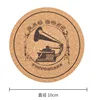 Sous-verre en liège – machine à écho (diamètre 10 cm, épaisseur 0,5 cm)