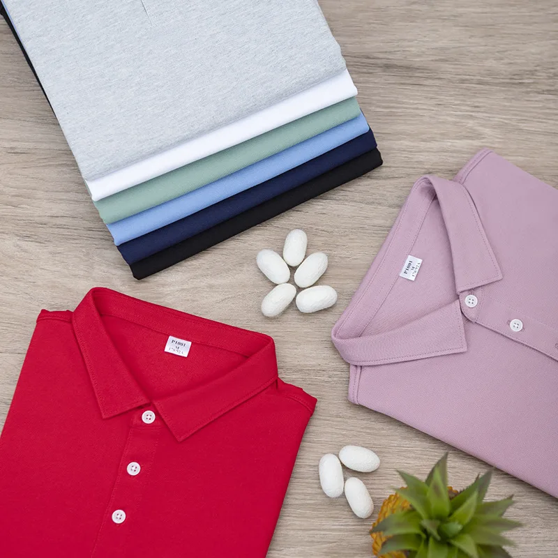 JL-0309C Wholesale Plain Blank Uniform Polo Shirts Mercerized Cotton Men’s Polo Shirts Golf Polo Shirts