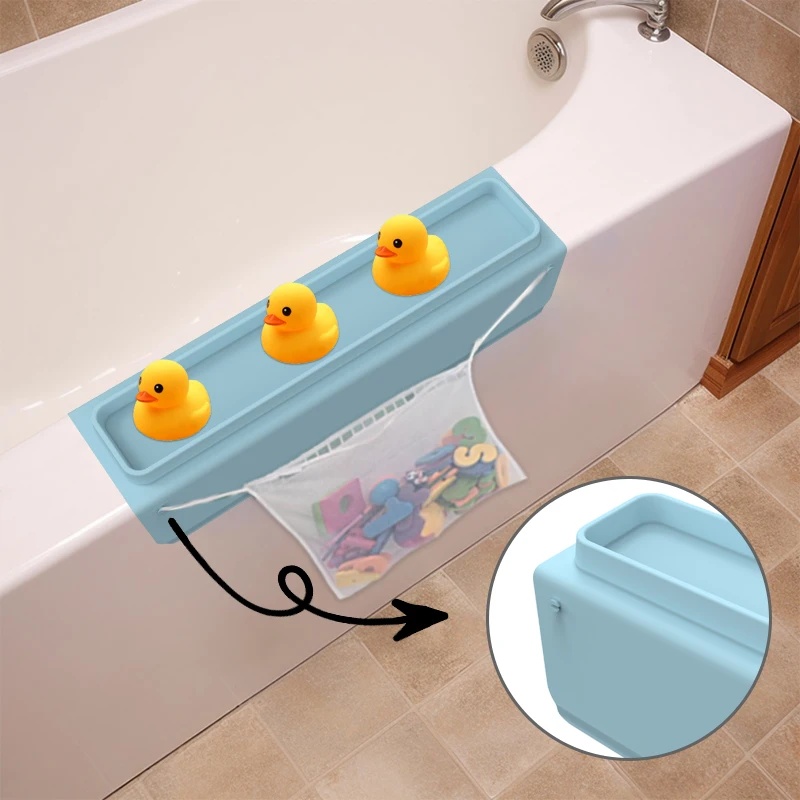 Bathtub Splash Guard Toy Tray Caddy Holder Storage Splash Guard For
