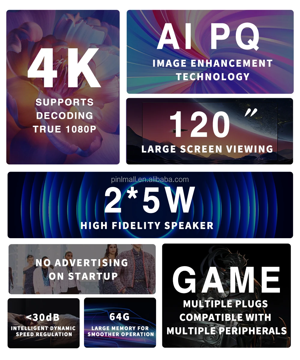Free Arcade Game Console Portatil Smart Android Mobile Phone 3D LCD Video Full HD 1080P LED Home WiFi Mini Projector 4K
