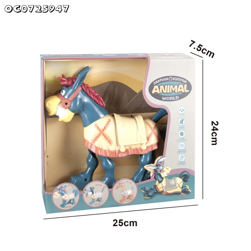 Funny Plastic Battery Operated Singing and Dancing Donkey Toy for Kids Baby