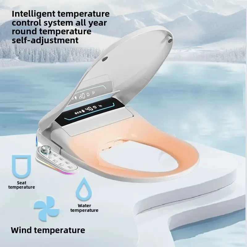 product 2025  auto opening  close quality soft close wc automatic  elongate cover washable smart bidet toilet seat  with handle control775-20