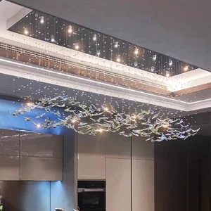 Non-standard Custom Factory Crystal Butterfly Staircase Chandelier with LED Light Source and 3-Year Warranty
