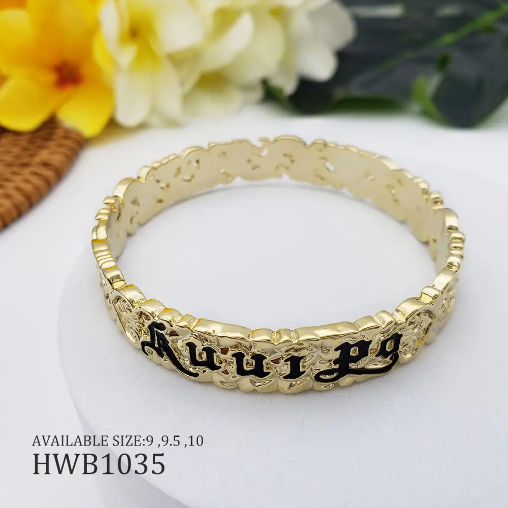 24k Gold Plated Hawaiian Jewelrysamoan Bracelet Bangle Bracelet Jewelry