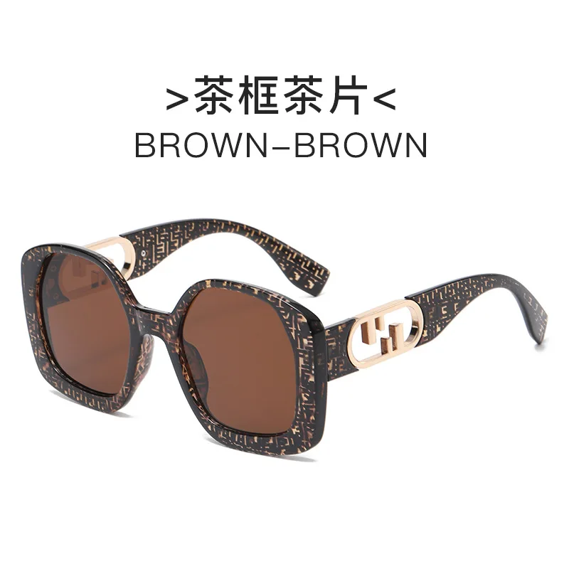 Sunglass leopard animal print black brown pink champagne oversize square luxury Leopard Print Square Women Gradient Eyeglasses Fashion  main image 3