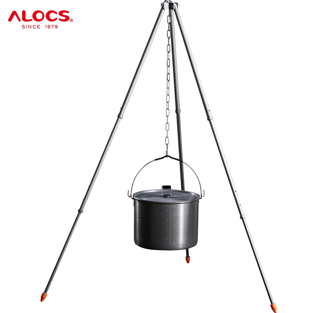 Campfire Grill Tripod Hanging Pot Camping Holder Cooking Hanging