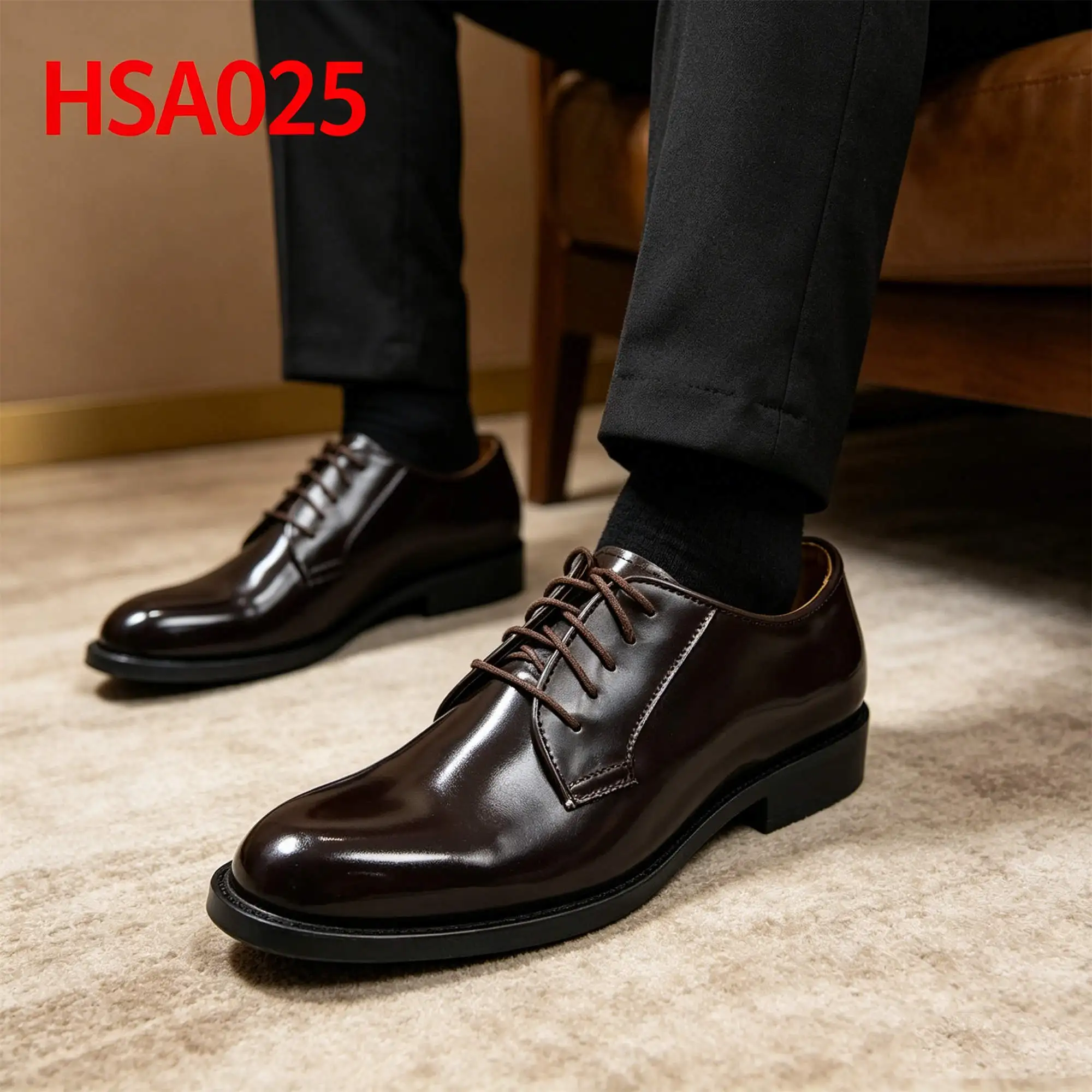 ZYF,administrative Work Sparkle/matte Leather Brown/black Office Shoes Reduce Friction Easy Clean Men Uniform Shoes HSA025