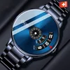 3 Black Case Blue Dial