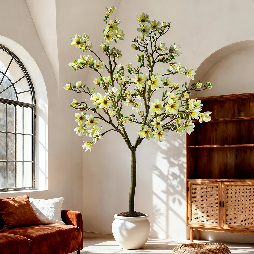 product plastic artificial magnolia tree shaped plant eco friendly high quality landscaper outdoor wedding stage flower decoration-18