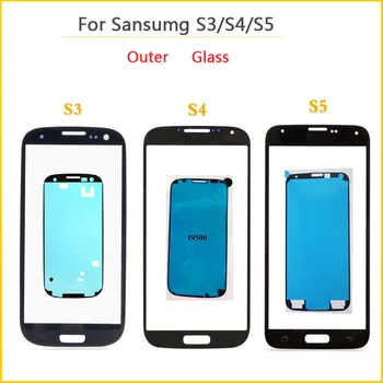 Outer Glass for Samsung Galaxy S3 I9300 I9305 I9300i I9301 I9301i S4 I9500 I9505 I337 Front Panel Lens LCD Display + Adhesive