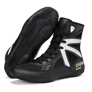 New Design Professional Combat Fitness Bodybuilding Boots Custom High Top Boxing Shoes for Men