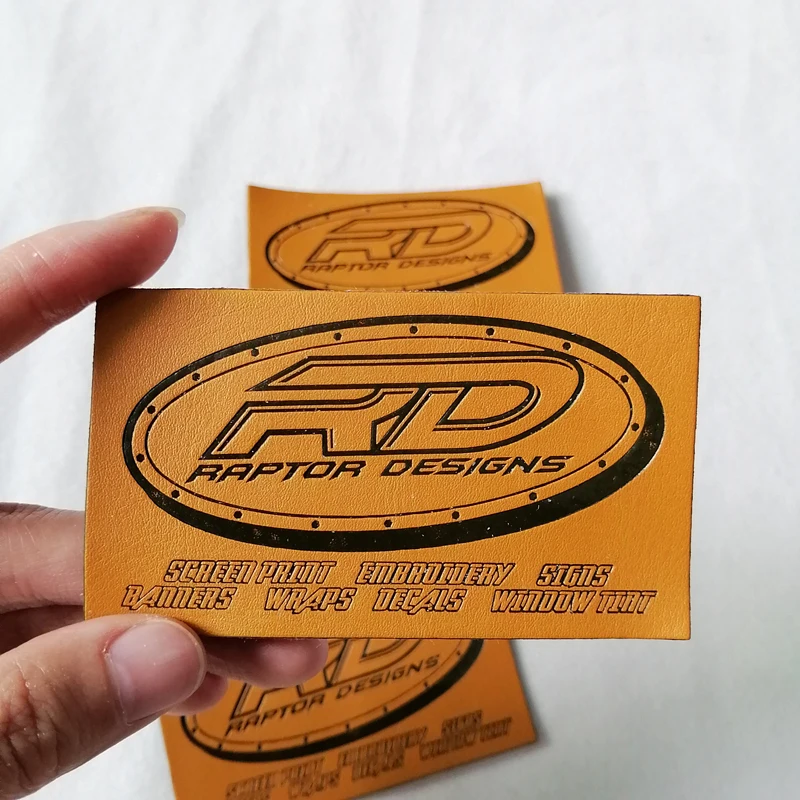 Patch Embossed Logo Leather Patches with Adhesive OEM Leather Labels Manufacturer Custom Leather Luxury Garment Labels 100pcs