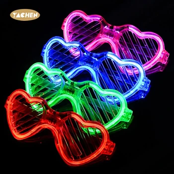 Yachen Glow in The Dark Glasses LED Christmas Party Supplies Light Up Glasses Shutter Shades Kids/Adult Party Accessories