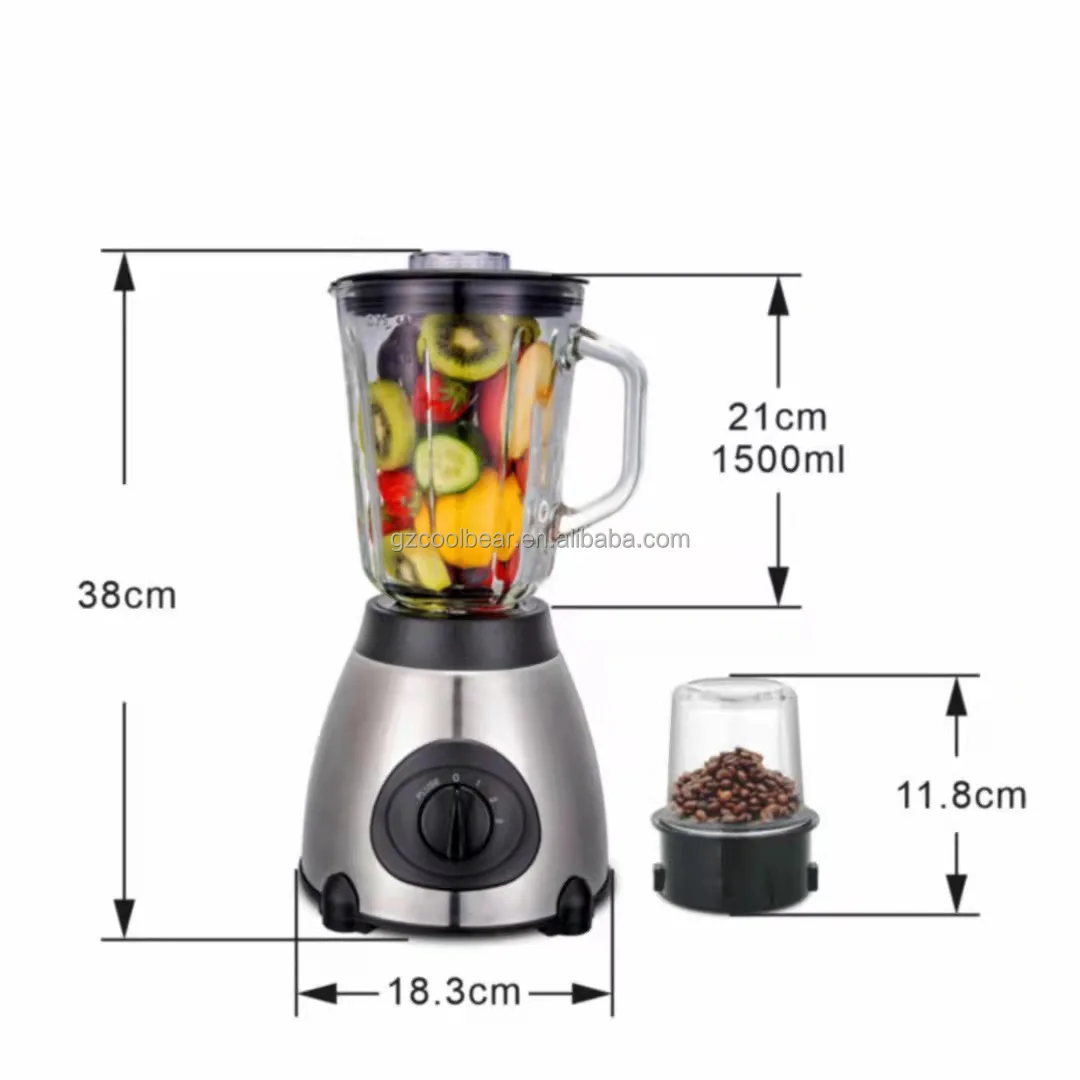 KENWOOD International Ice Crusher 2 in 1 Stainless Steel Blender 8 Knife  With Vegetables Juicer Blender Grinder Healthy Drink Maker KB-2728 - BLACK  Market