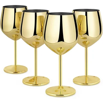 17oz Rose Gold Drinking Glass Copper Plated Cocktail Wine Glasses Metal Goblet Champagne Flute Stainless Steel Red Wine Glass