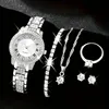 Plata Reloj pequeño plateado + circonita plateada de una hilera (sin caja)