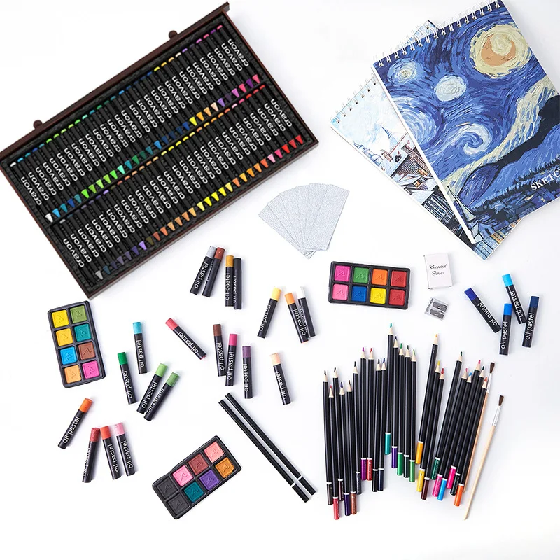 Bview Art Supplies Wooden Art Box 143 Piece Deluxe Art Set For For