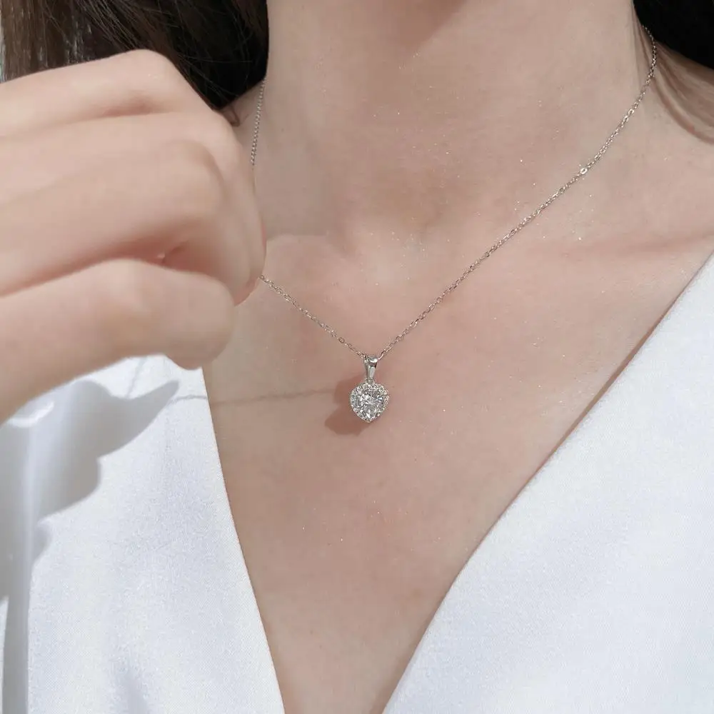 KAKODIY Heart Shape Pendant 925 Sterling Silver Women's Necklace Engagement Wedding Necklace Jewelry detail 5
