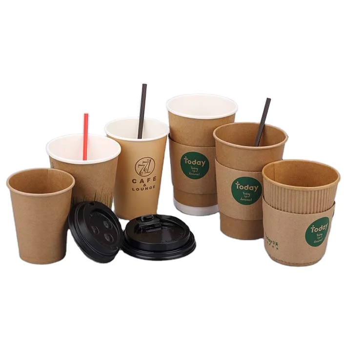 Disposable Custom Paper Cups Biodegradable Kraft Paper Coffee Cup 8oz ...