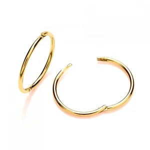 Custom 18K Gold Plated 6mm/8mm/10mm Hoop Earrings Women Sterling Silver Sleeper Earrings
