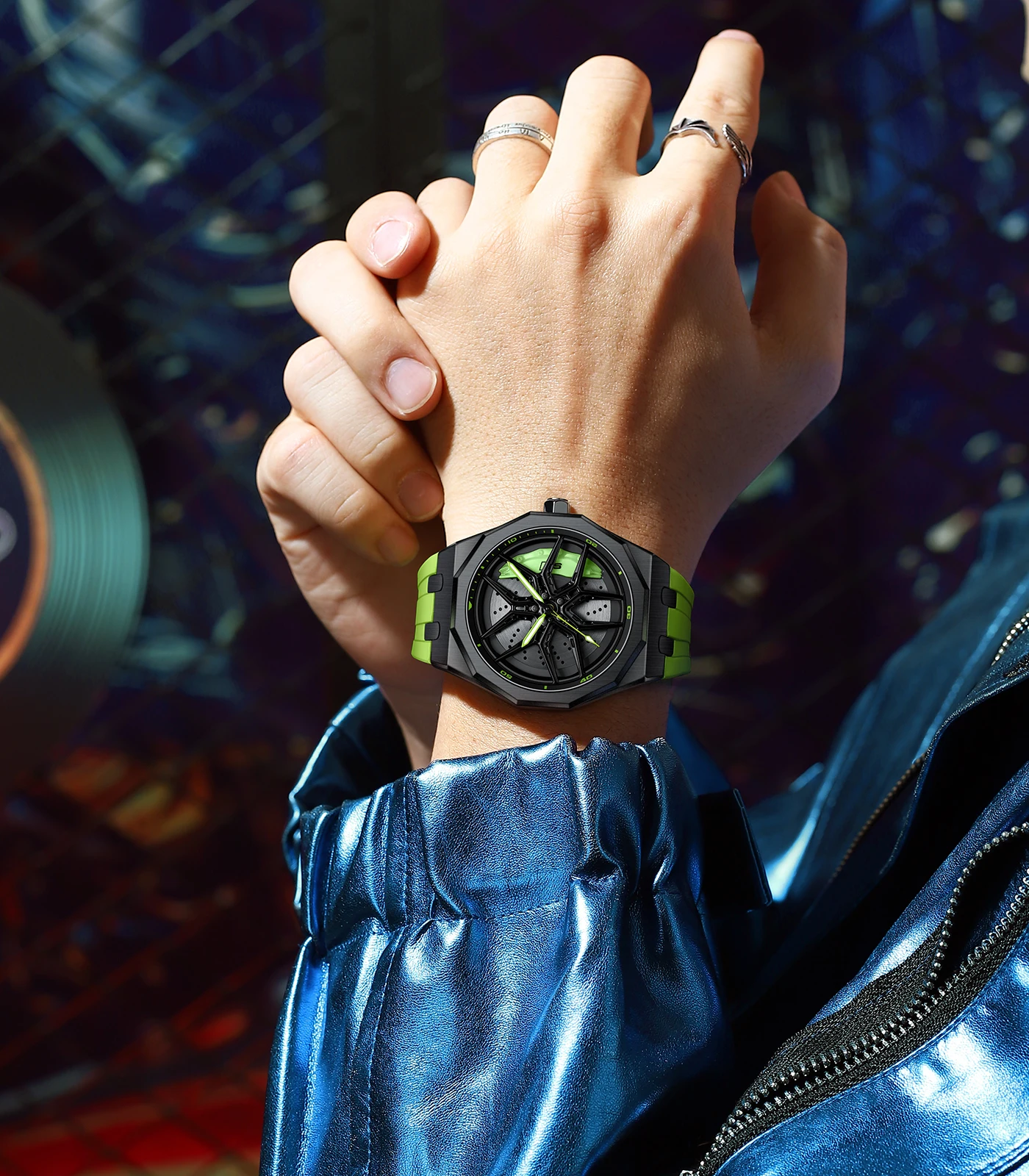 Original 3D Wheel Watch Waterproof Spinning Luxury Quartz Wrist Men Watch Rim Wristwatch Rotate 360 Man's Watches for RS Q8