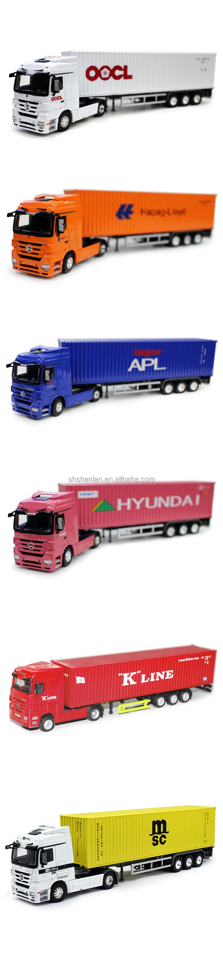 30.7cm long, custom made, scale 1:50, mini die cast promotional container truck toy