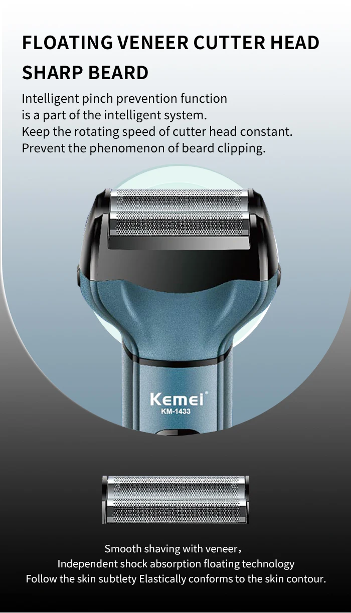 Nose Hair Clippers Household Electric Trimmer Kemei KM-1433 3-in-1 Multi-function Clippers