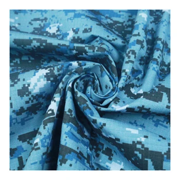 New arrival wholesale tc blue camo ripstop fabric for army uniform blue camouflage fabric