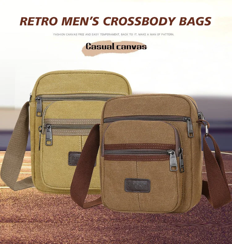 Custom Casual Logo Men's Messenger Bags Small Cross Body Unisex