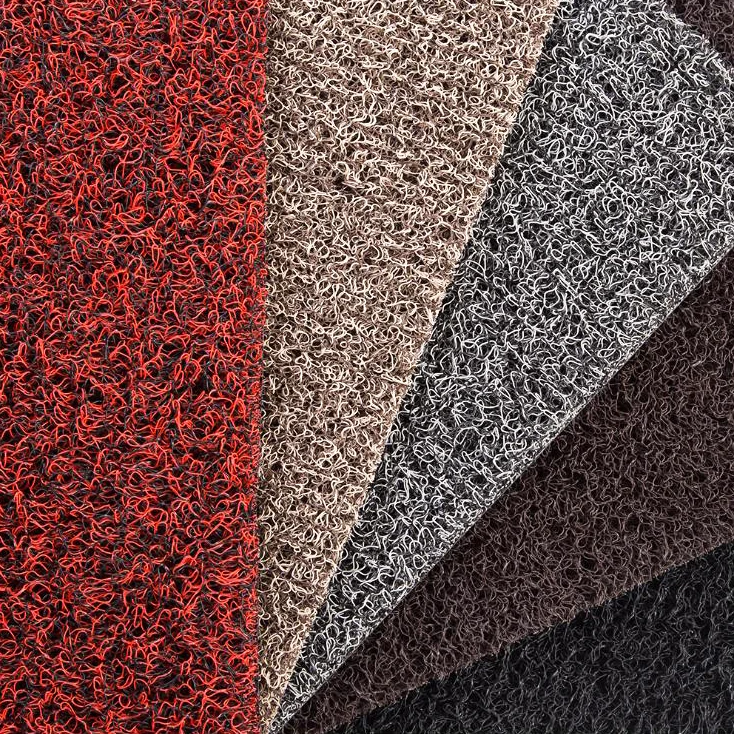 Factory Price PVC Coil Roll Mat with Spike Backing Cushioned Novelty Pattern Inner Car Door Mat for Hotels