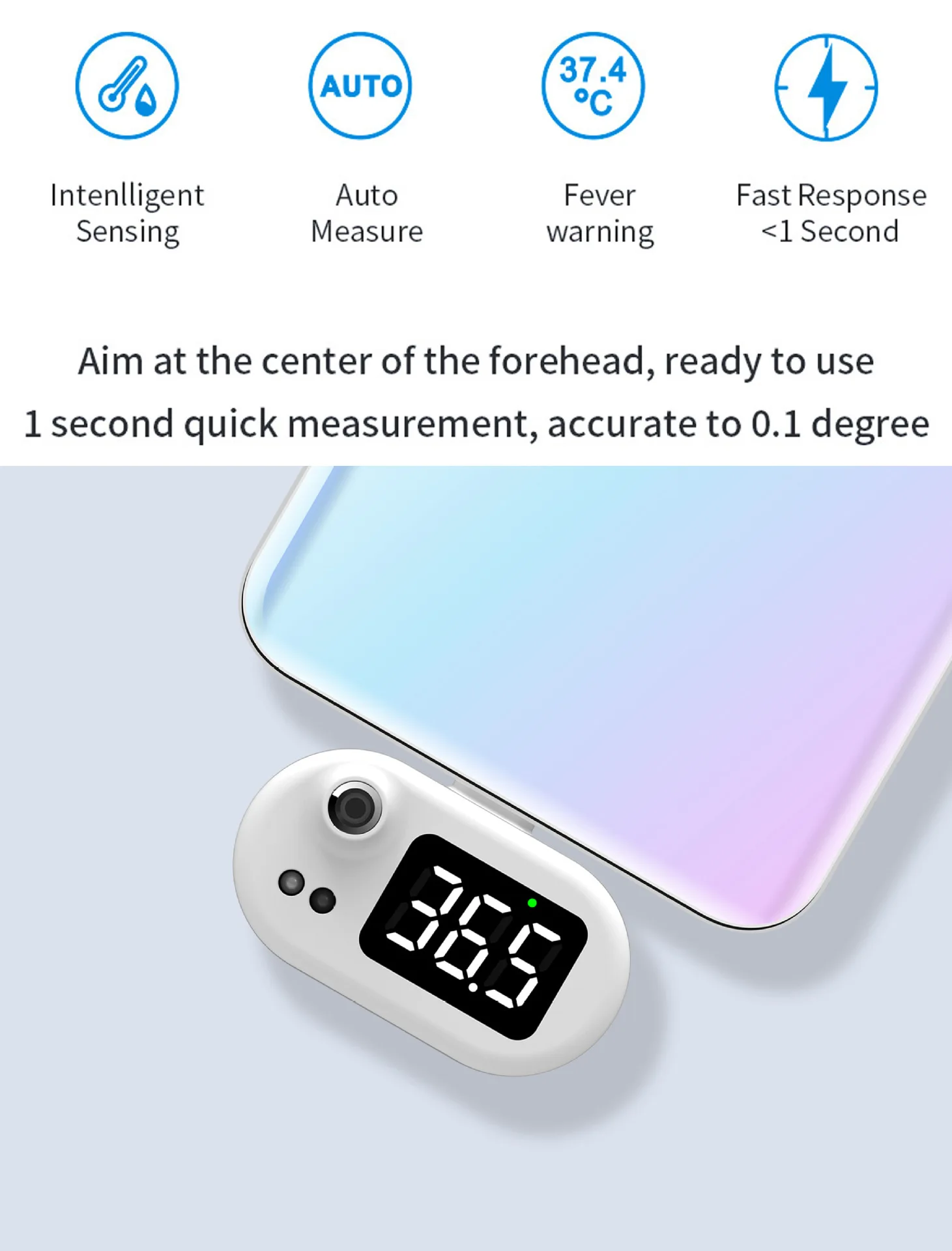 Automatic Portable Mini Smart Mobile Phone Usb Body Thermometer Temperature Meter Cell Phone Thermometer Measurement