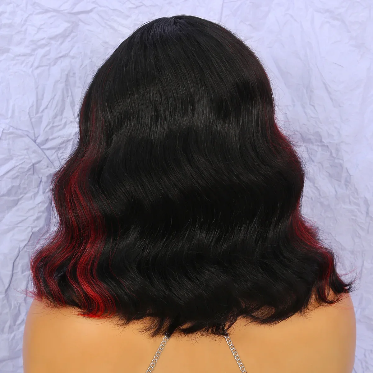Parrucche di capelli umani ondulati di colore rosso misto al 250% Parrucca di pizzo trasparente con parte a T Parrucche frontali in pizzo brasiliano Remy_voghion.com