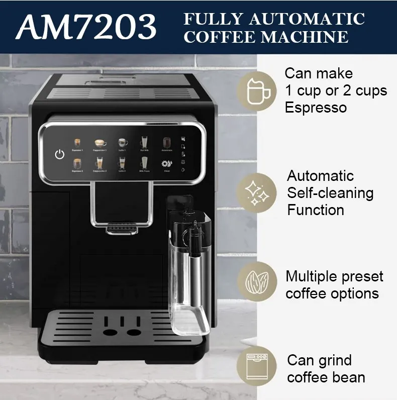 Household Fully Automatic Intelligent Touch Screen Control Espresso Coffee Maker Machine Buy 9811