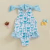 Costume da bagno per bambine con fiocco blu