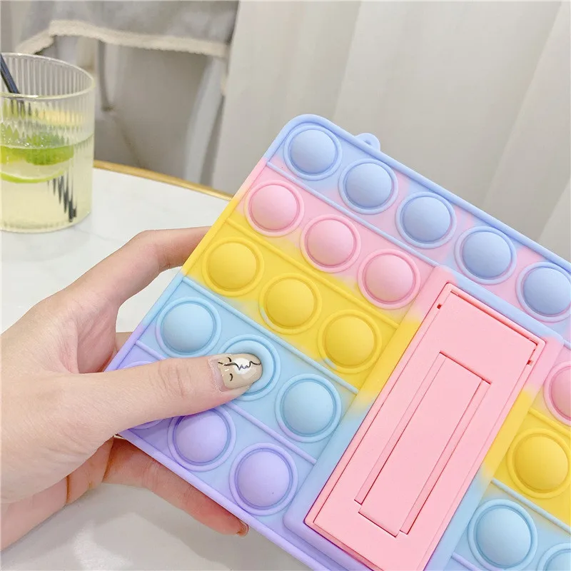 Радужный силиконовый чехол для Ipad Push Pop it Bubble, чехол для игрушки-антистресса для ipad Pro 11 2018 10,2/9,7 дюймов, чехол для планшета для детей