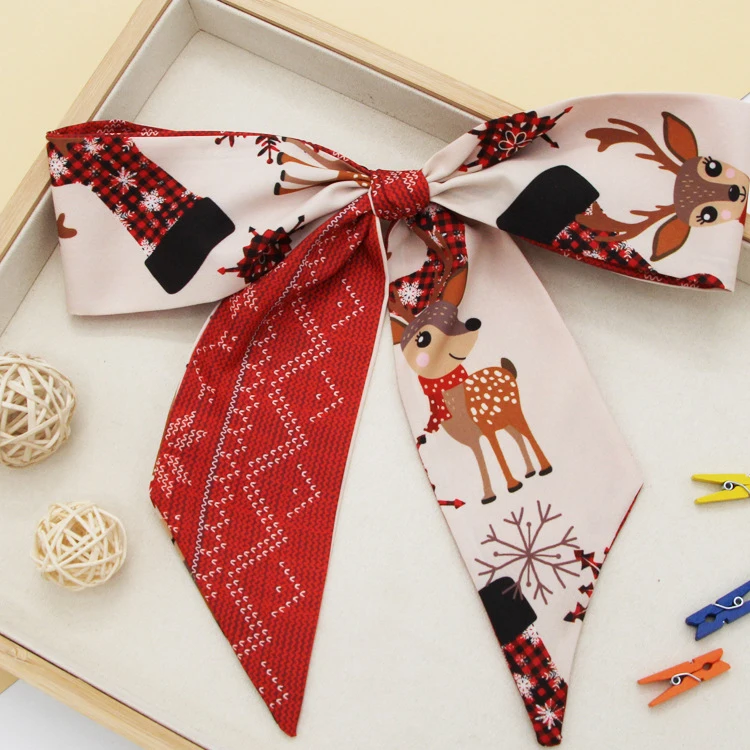 Рождественская серия лента для волос Узкий шарф