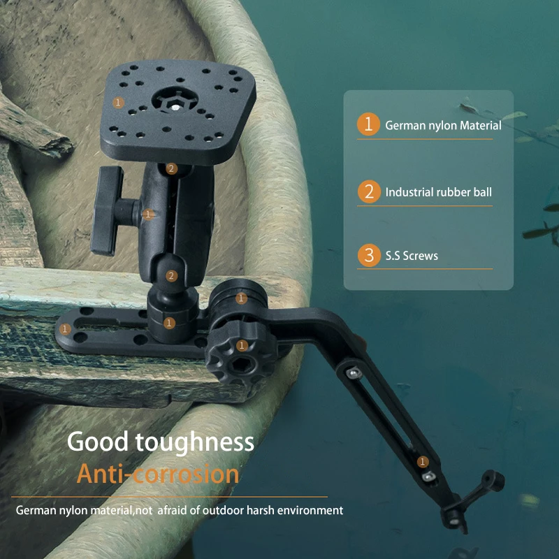 Navigation Support Bracket Long Arm Gps Mount for Garmin Fish Finder Mount for Kayak Compatible with Scotty Lowrance Garmin