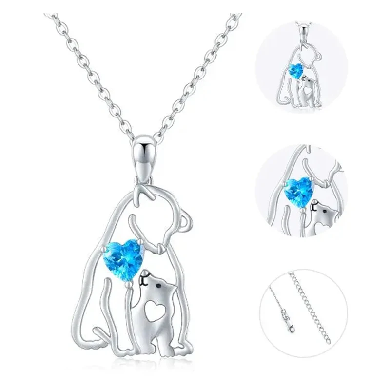 2023 MotherS Day Polar Bear Pendant Animal Necklace 925 Sterling