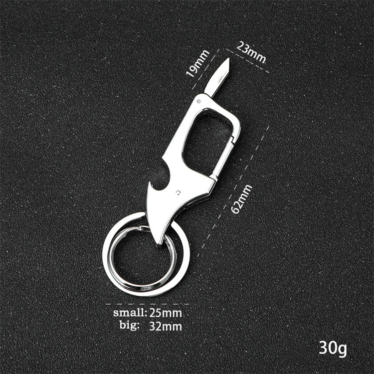 Wedding Silver Gun Color Customize Logo Promotion Gift Metal Beer Bottle Opener Keychain with Mini Knife