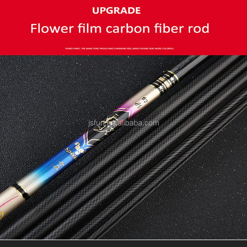 3.6m-7.2m Carbon Fiber Stream Pole Telescopic Spinning Freshwater Fishing Rod 