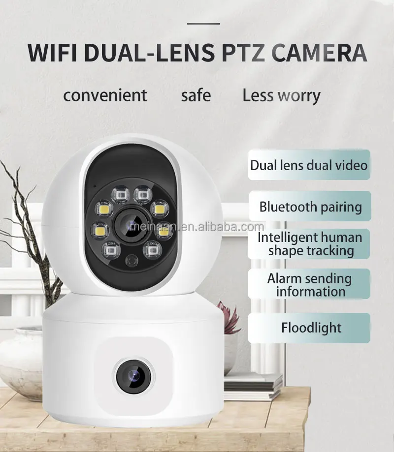 2K HD Wireless Video Indoor PTZ WiFi Security IP Camera 4MP Dual Lens 360 ICSee APP Home Smart WiFi CCTV Camera