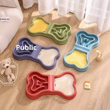 Solid Pattern Anti-Knock Pet Bowl Slow Food Cat and Dog Bowl with Silicone Licking Mat Non-Slip Water Application