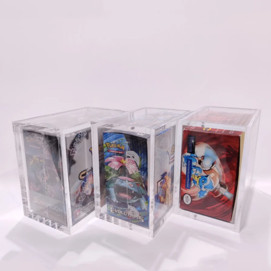 Wholesale Custom First Edition Slab Acryl Eco-Friendly Trainer Card Sleeves Display Case Modern Acrylic Pokemon Booster Box