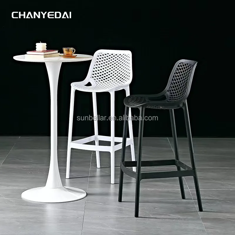 Modern Design Plastic Bar Stool For Kitchen Outdoor Garden Courtyard