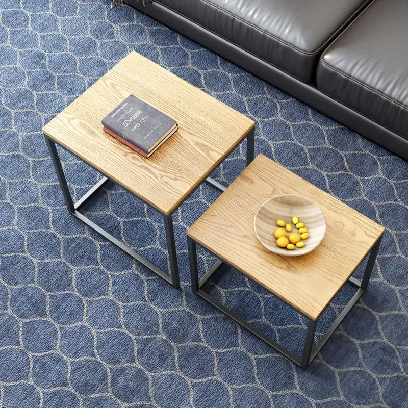 Wooden Square Coffee Table Metal Frame Living Room Furniture Designs