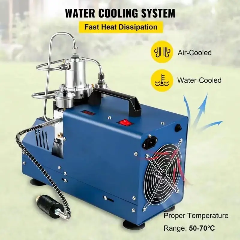 TUXING Compresseur PCP, 4500 psi/300 bar/30 MPa, compresseur haute pression avec double cylindre mini compresseur d'air portable pour réservoir de