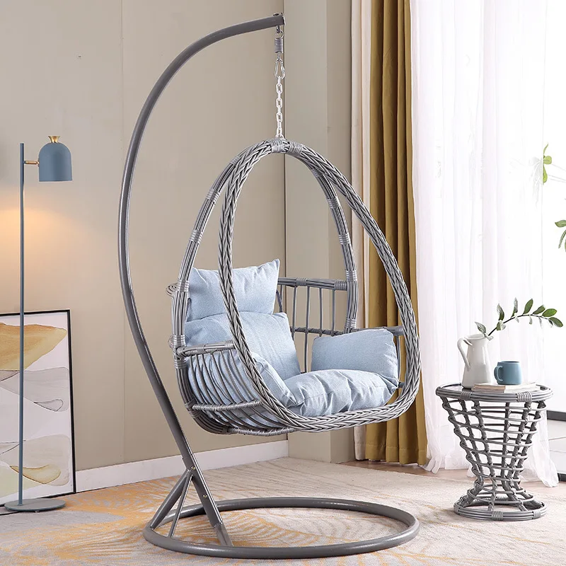 One Person Rattan Hanging Chair Courtyard Hanging Basket Rattan Hand Knitting Hanging Chair