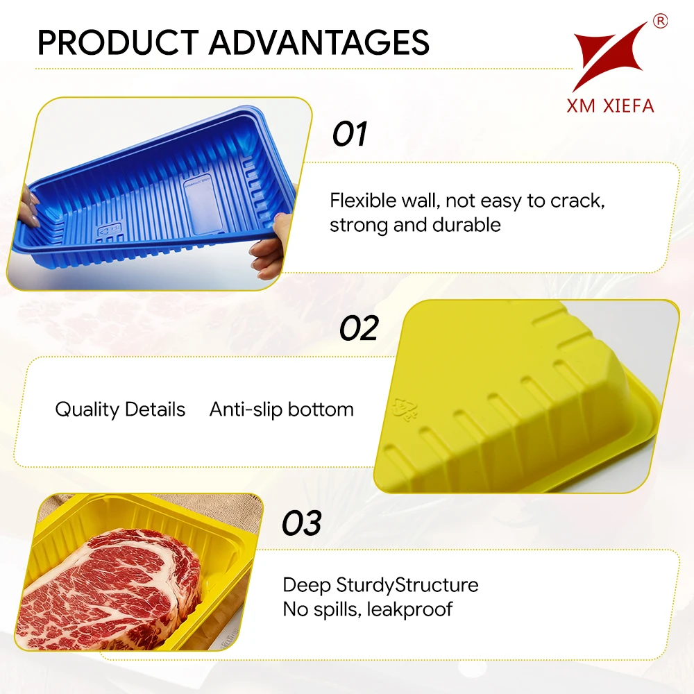 Disposable Food Tray Meat Tray for Supermarket Sealable PP Fresh Meat Display Tray